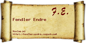 Fendler Endre névjegykártya
