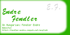 endre fendler business card